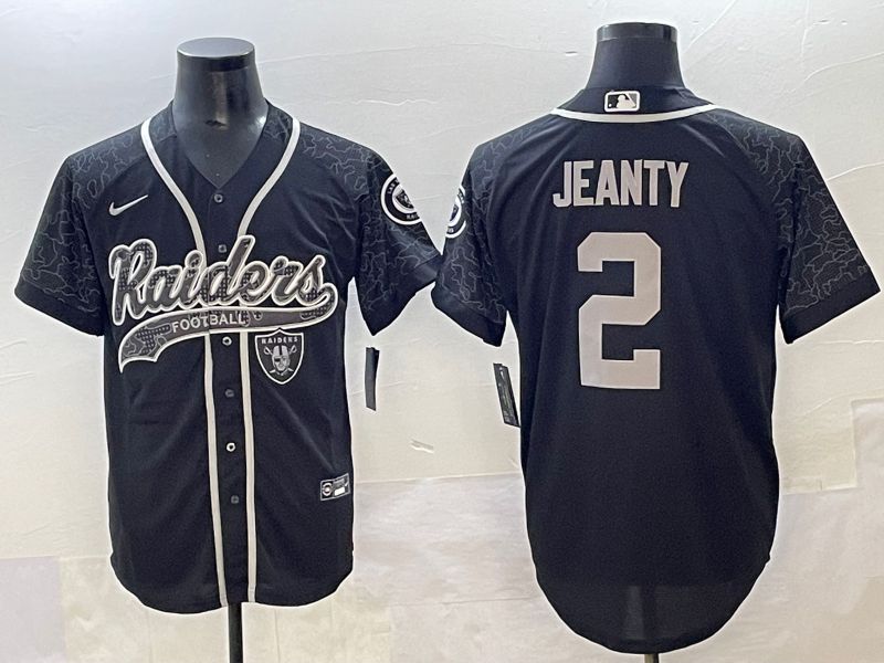 Men 2025 Oakland Raiders #2 Jeanty Black Joint Name Nike Limited NFL Jersey style 9